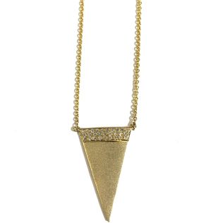 Monica Columbia 14k gold and diamond triangle necklace