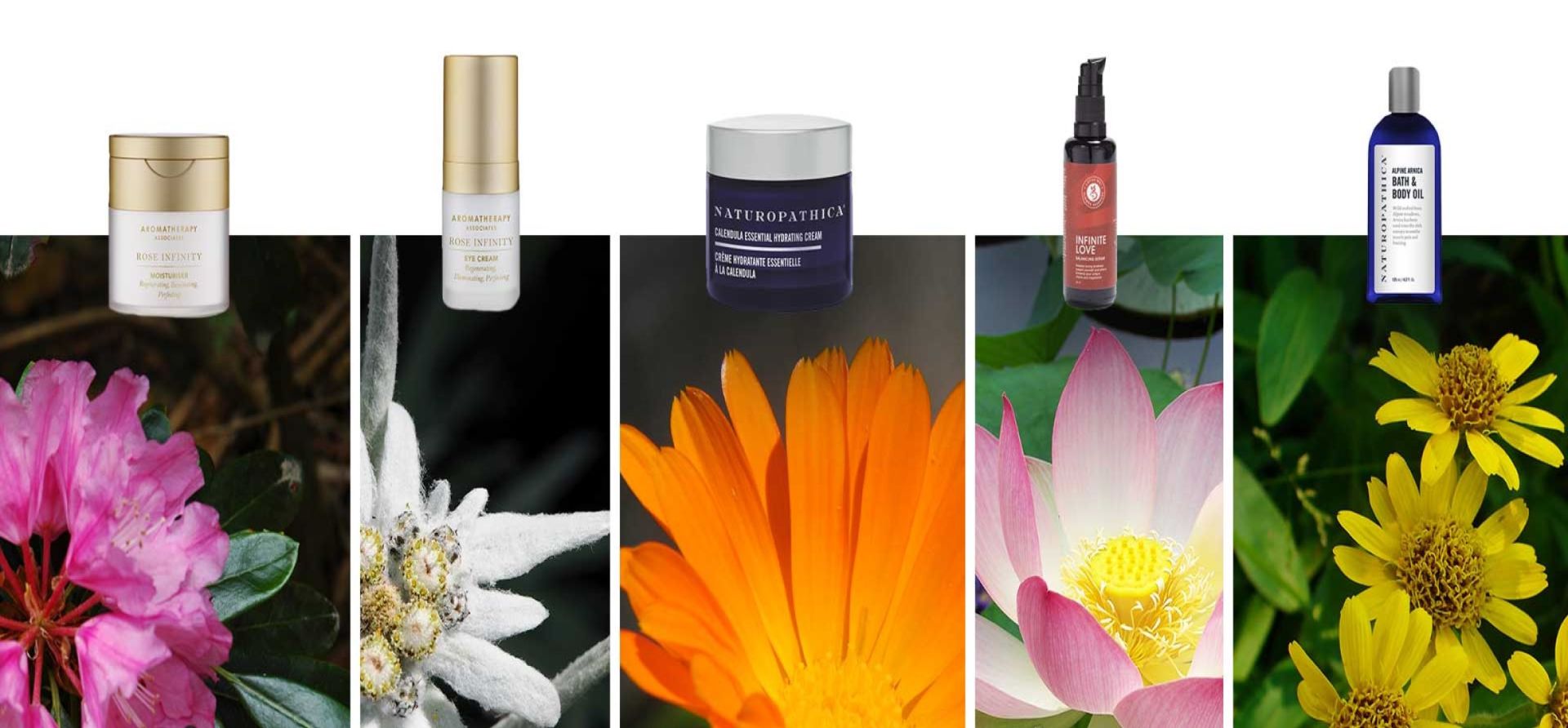 A Collage of Beauty Products with Flowers