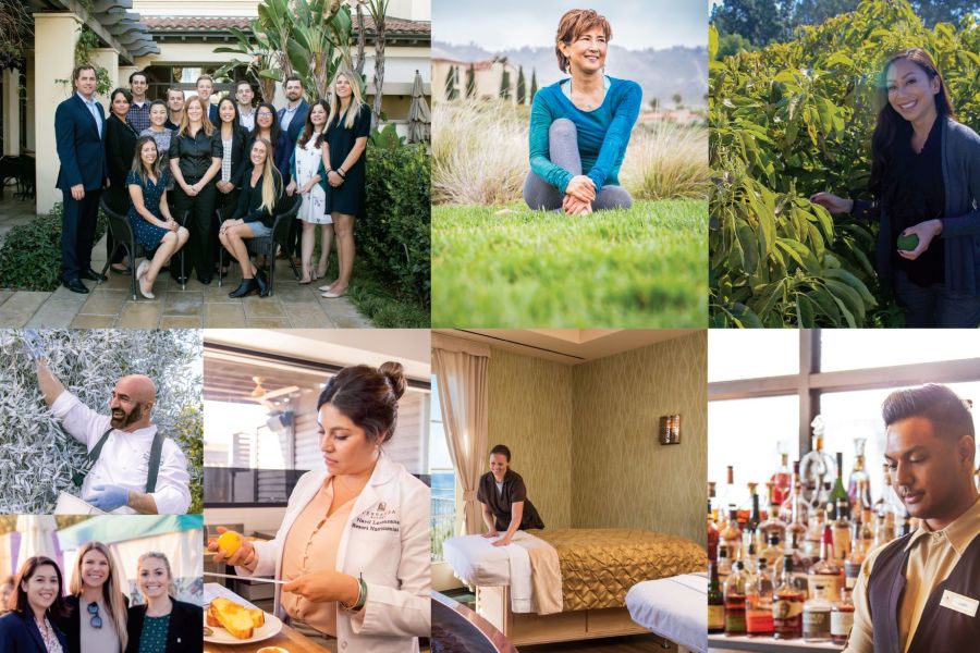 A Collage of Photos of Terranea Staff in with their Specialties